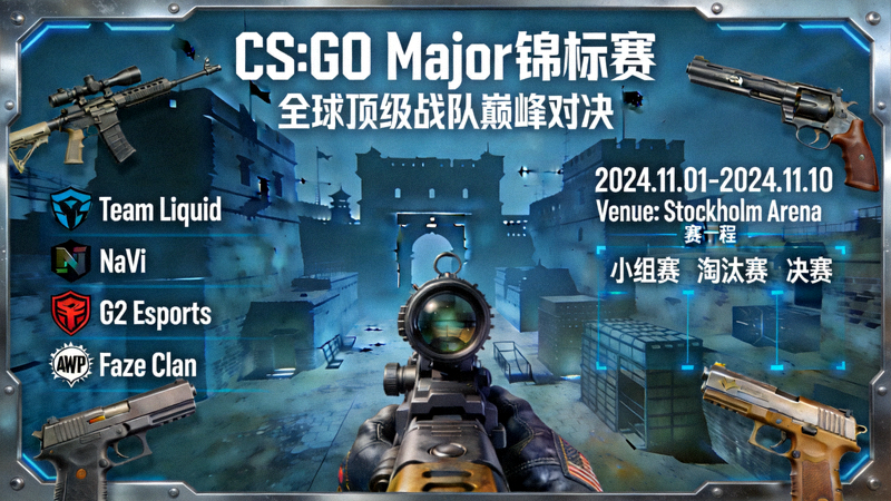 CS:GO Major锦标赛赛事预告海报展示参赛战队与赛程
