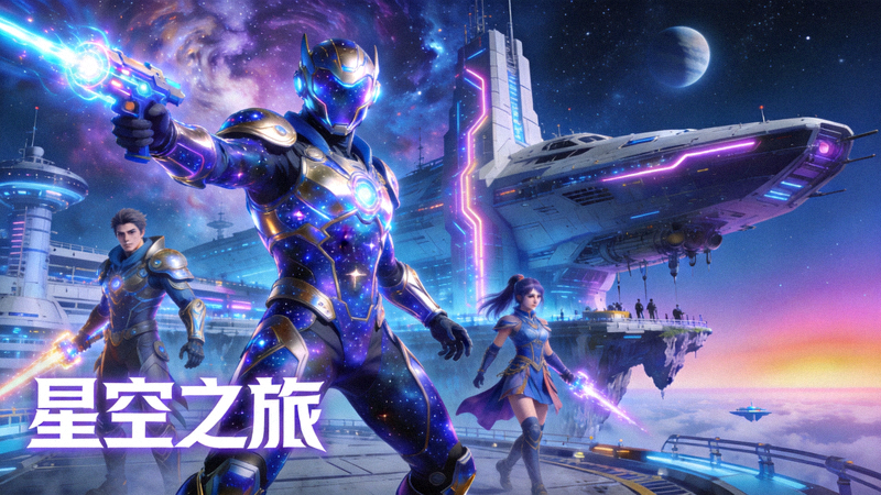 PG娱乐动作冒险游戏《星空之旅》华丽的角色与场景设计