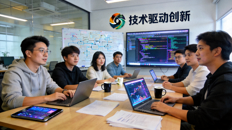 Pocket Games Soft全球研发中心内部的技术讨论会场景